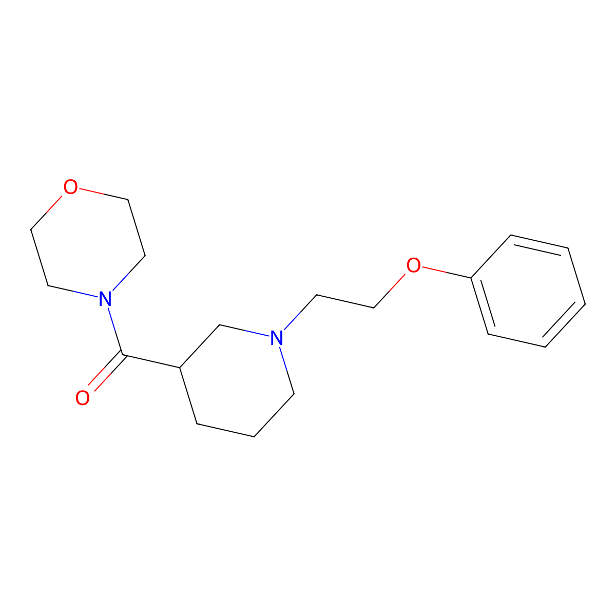 4-[1-(2-Phenoxyethyl)piperidine-3-carbonyl]morpholine molecular structure, CAS 2181005-36-5