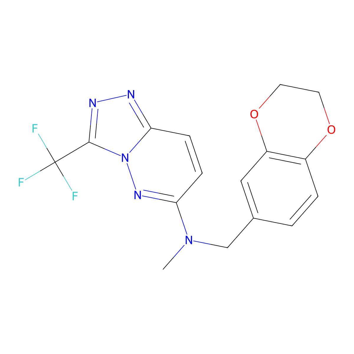 N-[(2,3-dihydro-1,4-benzodioxin-6-yl)methyl]-N-methyl-3-(trifluoromethyl)-[1,2,4]triazolo[4,3-b]pyridazin-6-amine molecular structure, CAS 2181037-83-0