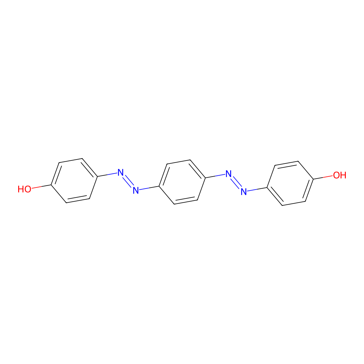 Phenol, 4,4'-(1,4-phenylenebis(2,1-diazenediyl))bis- molecular structure, CAS 21811-64-3