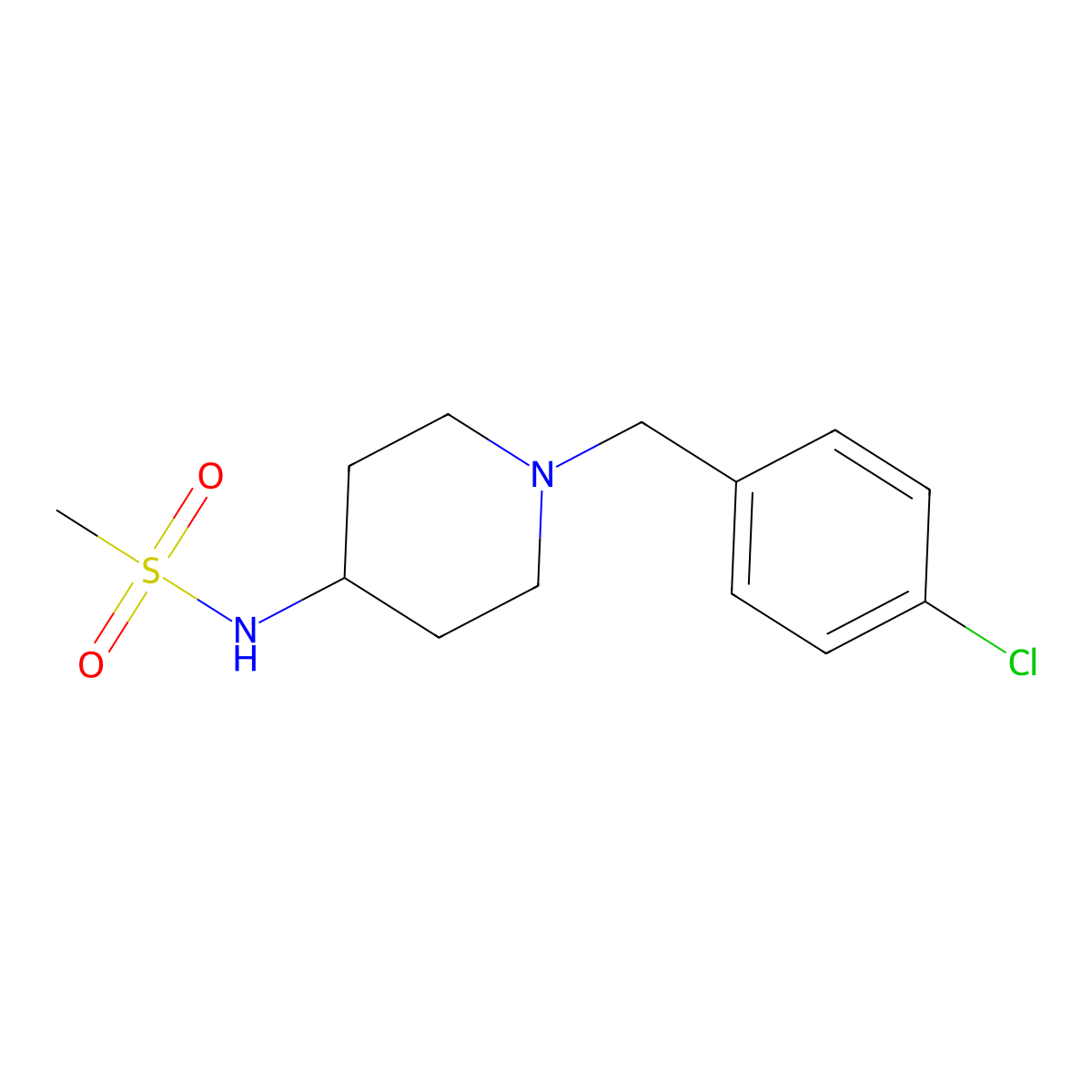 N-{1-[(4-chlorophenyl)methyl]piperidin-4-yl}methanesulfonamide molecular structure, CAS 2181134-00-7