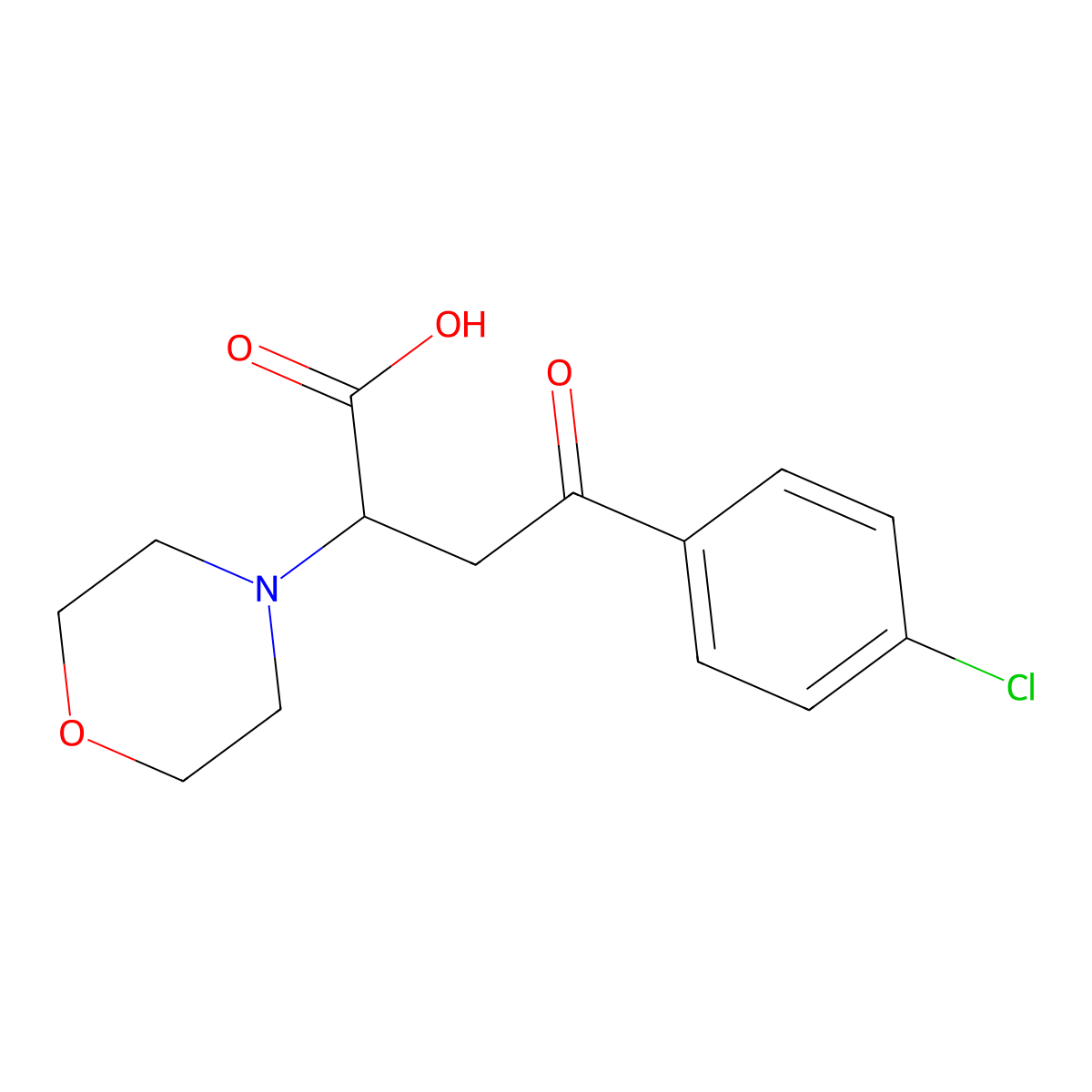 4-(4-Chlorophenyl)-2-(morpholin-4-yl)-4-oxobutanoic acid molecular structure, CAS 21813-63-8