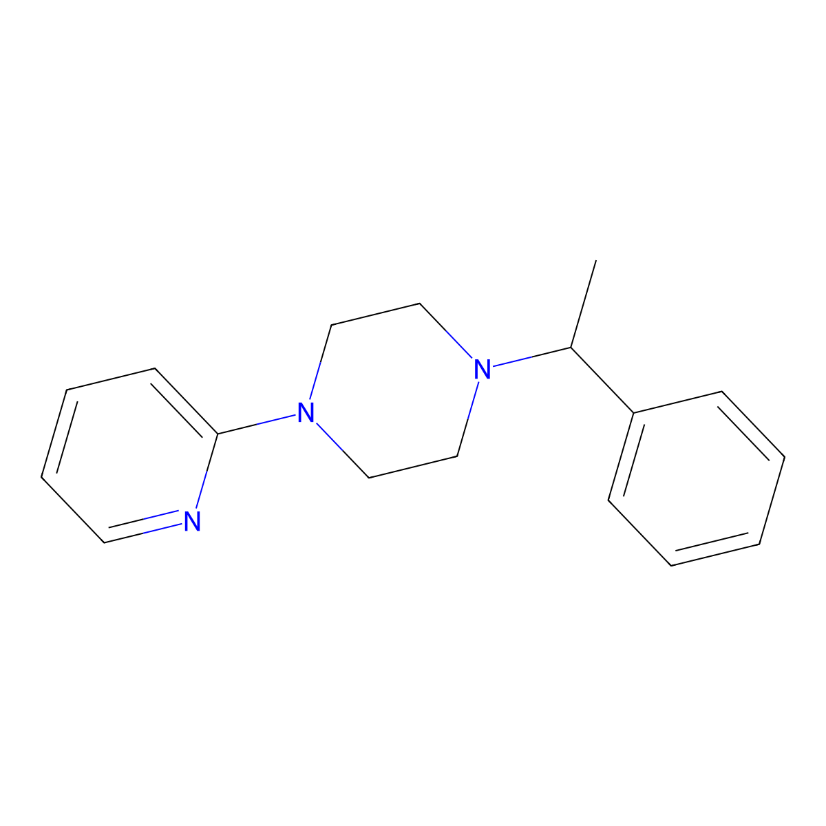 1-(1-Phenylethyl)-4-(pyridin-2-yl)piperazine molecular structure, CAS 2181326-30-5