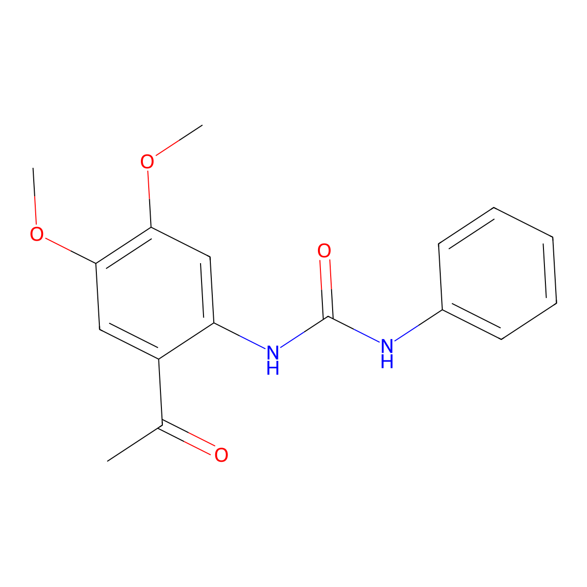 N-(2-acetyl-4,5-dimethoxyphenyl)-N'-phenylurea molecular structure, CAS 218134-95-3