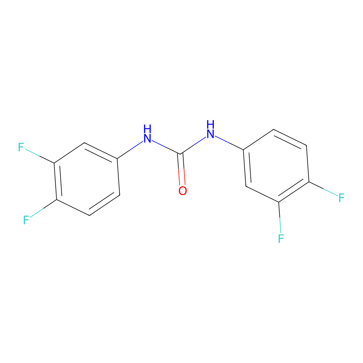 1,3-Bis(3,4-difluorophenyl)urea molecular structure, CAS 218135-47-8