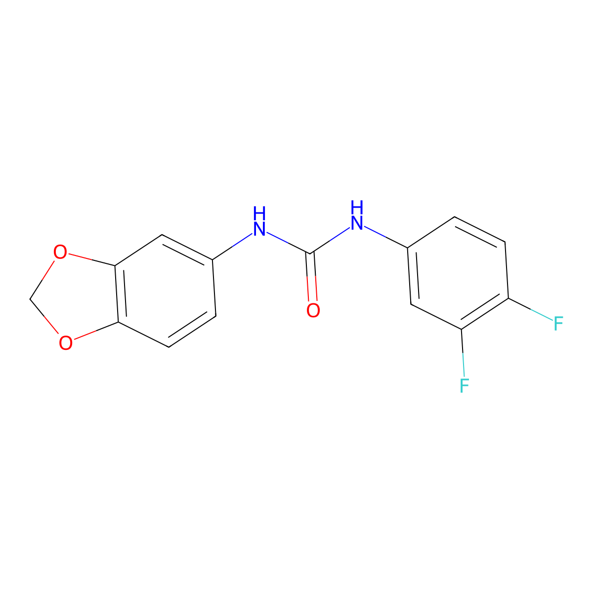 1-(1,3-Benzodioxol-5-yl)-3-(3,4-difluorophenyl)urea molecular structure, CAS 218135-58-1