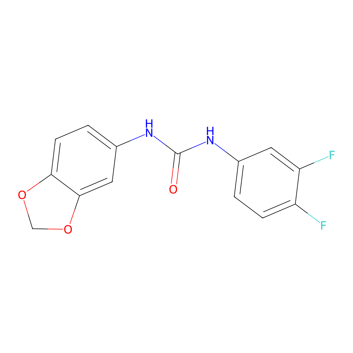 1-(1,3-Benzodioxol-5-yl)-3-(3,4-difluorophenyl)urea molecular structure, CAS 218135-58-1