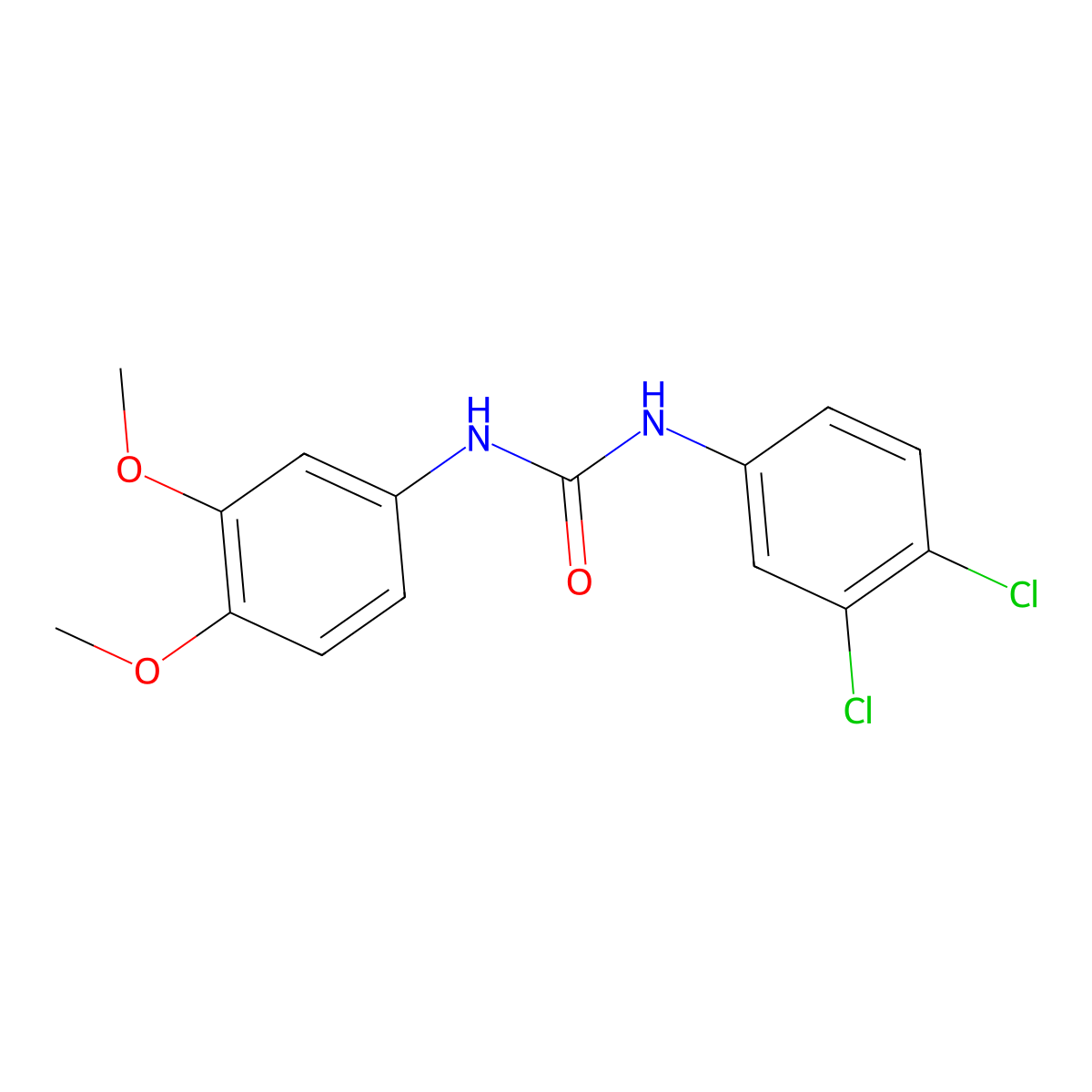 1-(3,4-Dichlorophenyl)-3-(3,4-dimethoxyphenyl)urea molecular structure, CAS 218135-61-6