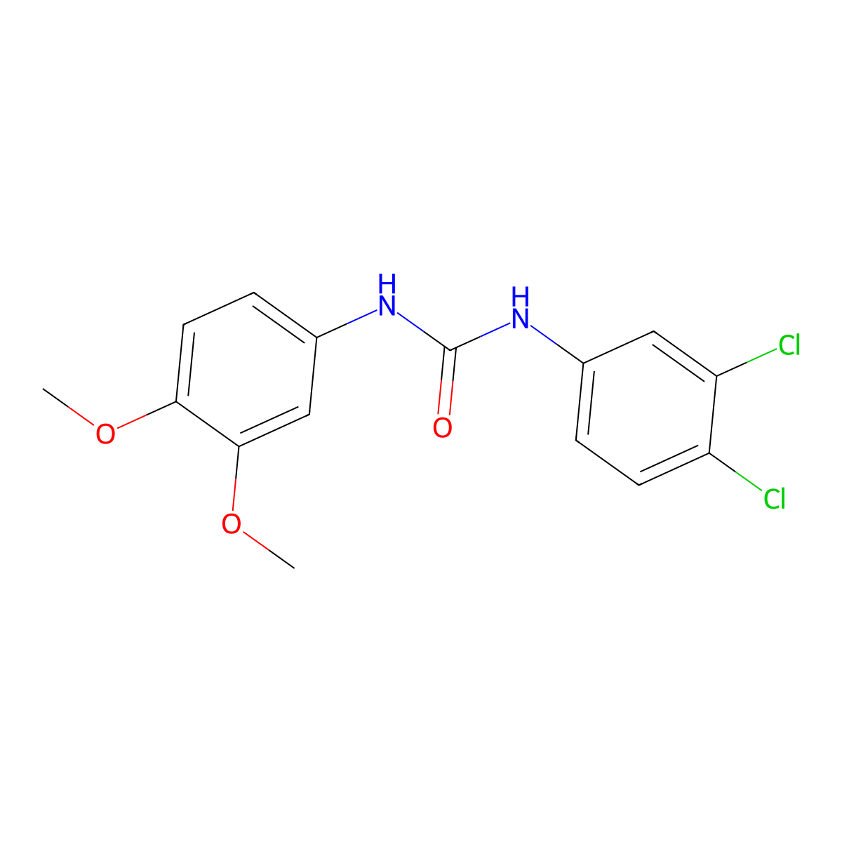 1-(3,4-Dichlorophenyl)-3-(3,4-dimethoxyphenyl)urea molecular structure, CAS 218135-61-6