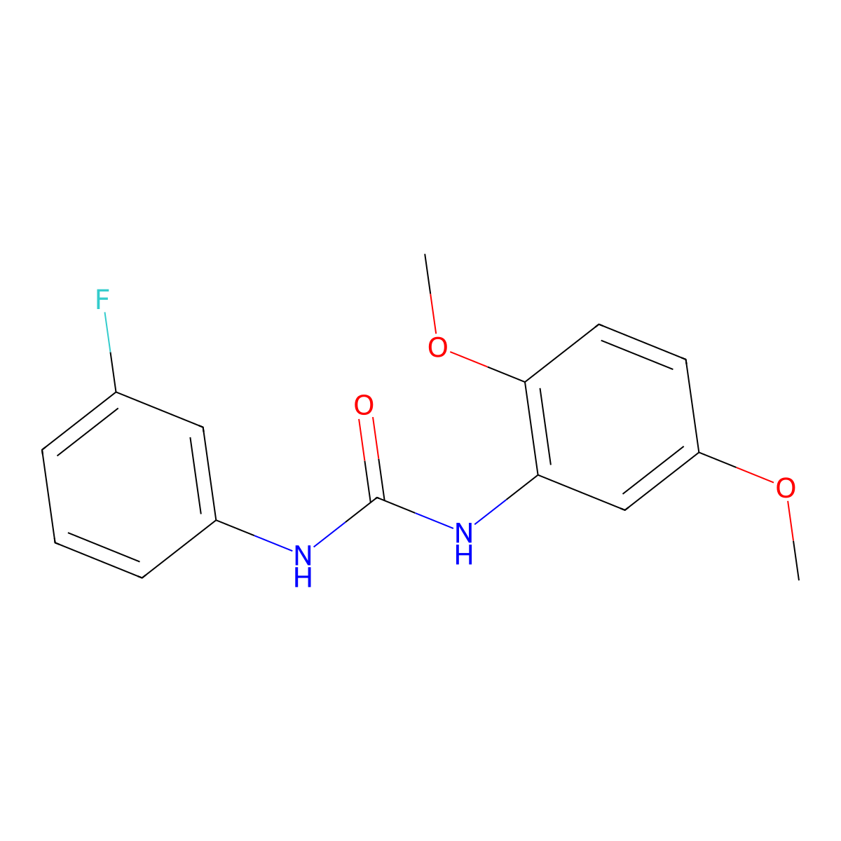 1-(2,5-Dimethoxyphenyl)-3-(3-fluorophenyl)urea molecular structure, CAS 218136-60-8