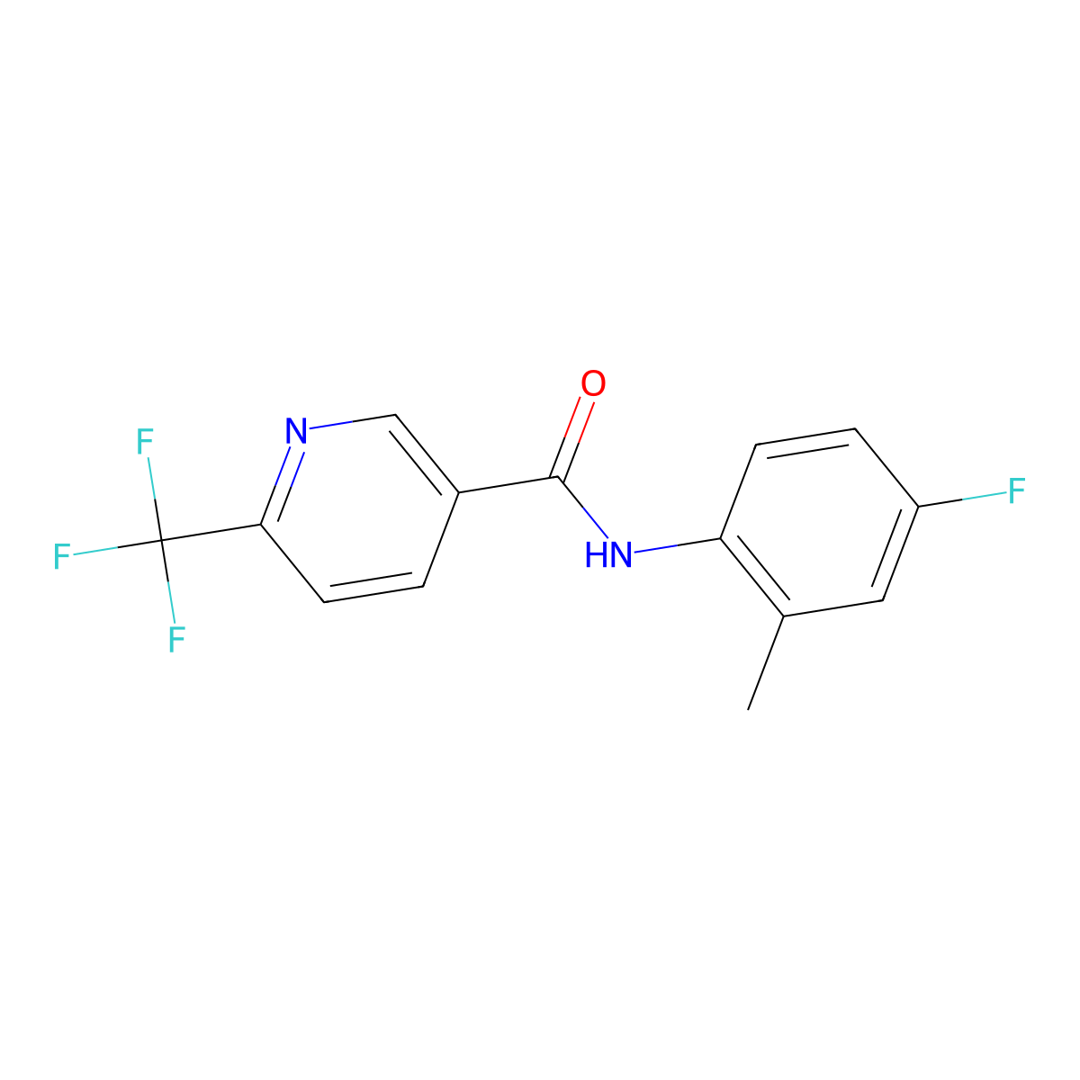 N-(4-Fluoro-2-methylphenyl)-6-(trifluoromethyl)-3-pyridinecarboxamide molecular structure, CAS 2181412-67-7