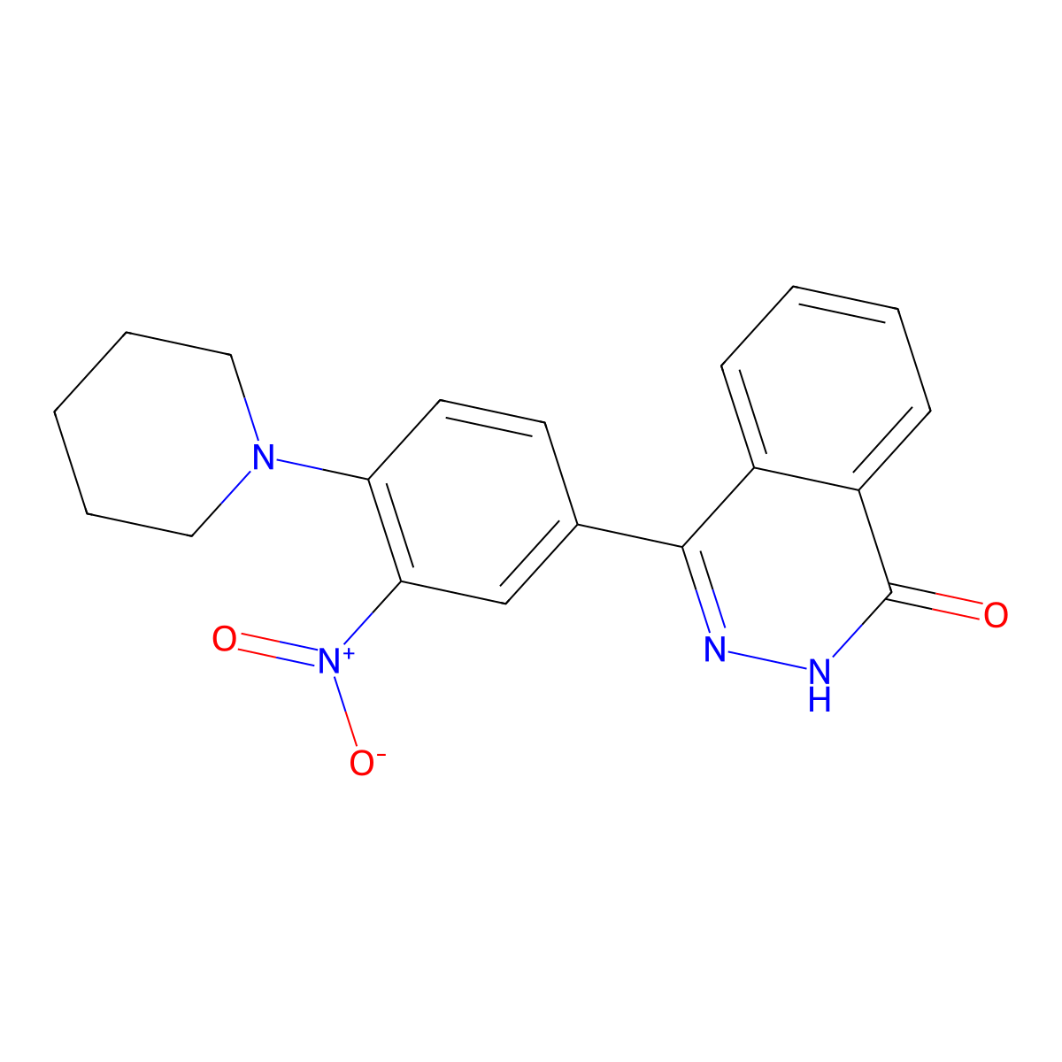 4-[3-Nitro-4-(piperidin-1-yl)phenyl]-1,2-dihydrophthalazin-1-one molecular structure, CAS 218144-45-7