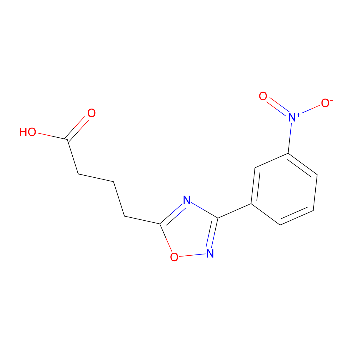 4-[3-(3-Nitrophenyl)-1,2,4-oxadiazol-5-yl]butanoic acid molecular structure, CAS 218144-71-9