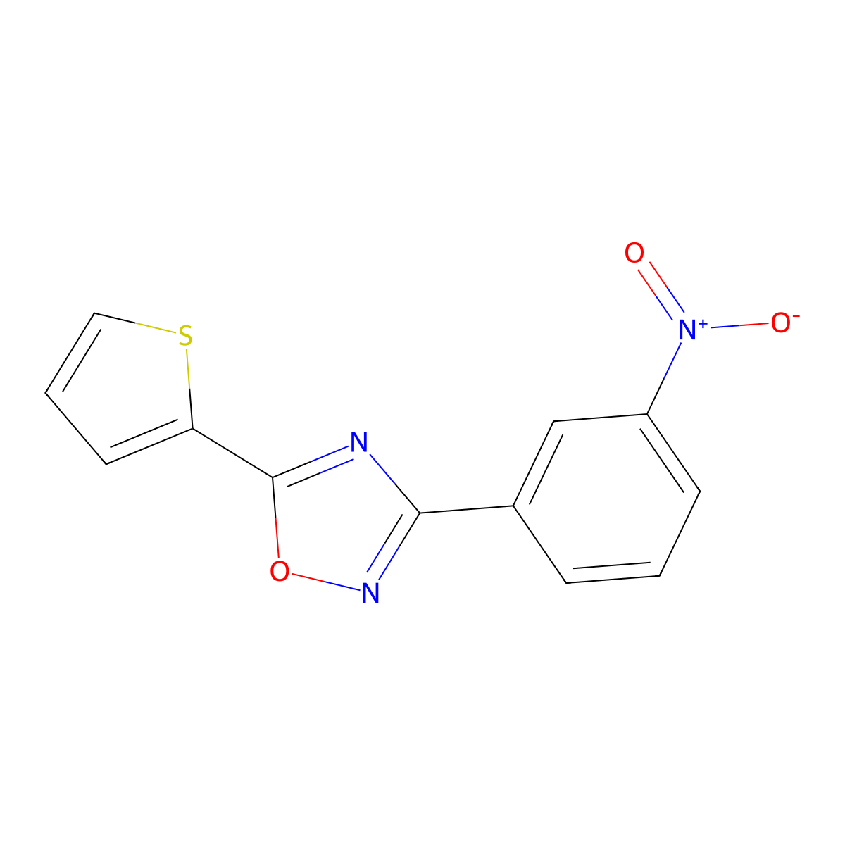 3-(3-Nitrophenyl)-5-(thiophen-2-yl)-1,2,4-oxadiazole molecular structure, CAS 218144-79-7