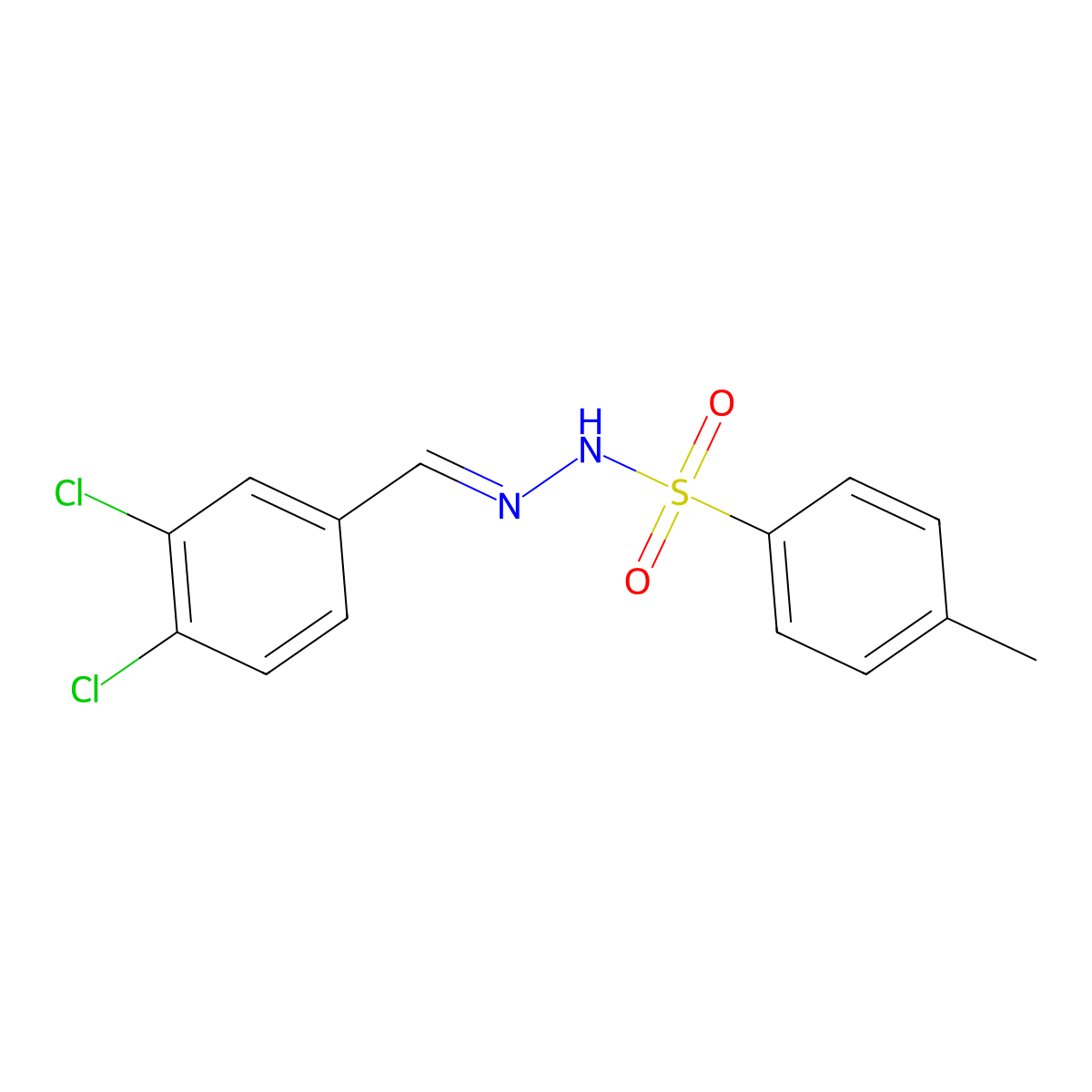 N'1-(3,4-dichlorobenzylidene)-4-methylbenzene-1-sulfonohydrazide molecular structure, CAS 218144-98-0