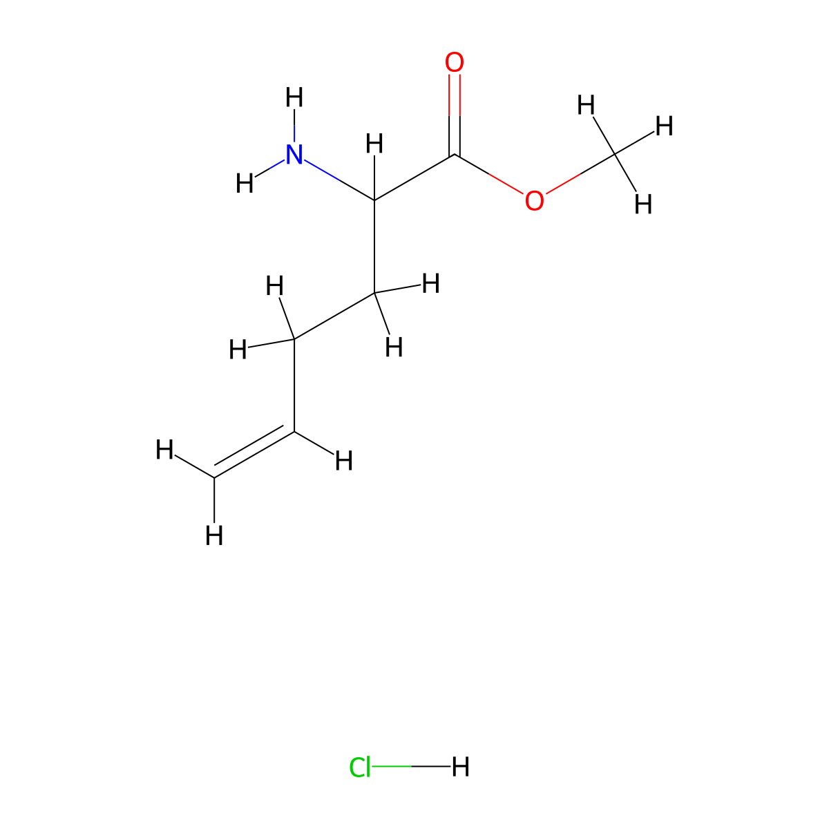 Methyl 2-aminohex-5-enoate hydrochloride molecular structure, CAS 218145-58-5