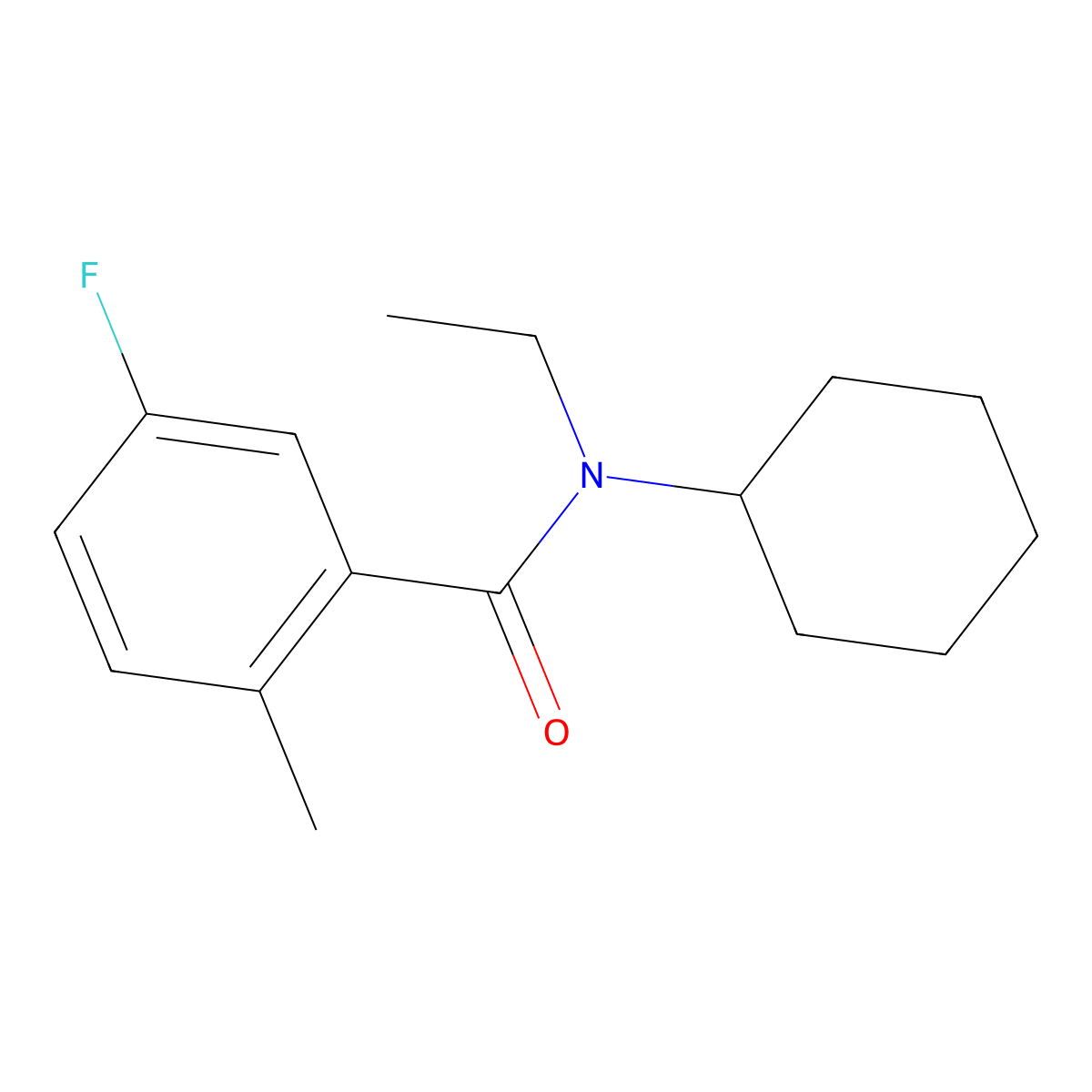 N-Cyclohexyl-N-ethyl-5-fluoro-2-methylbenzamide molecular structure, CAS 2181459-93-6