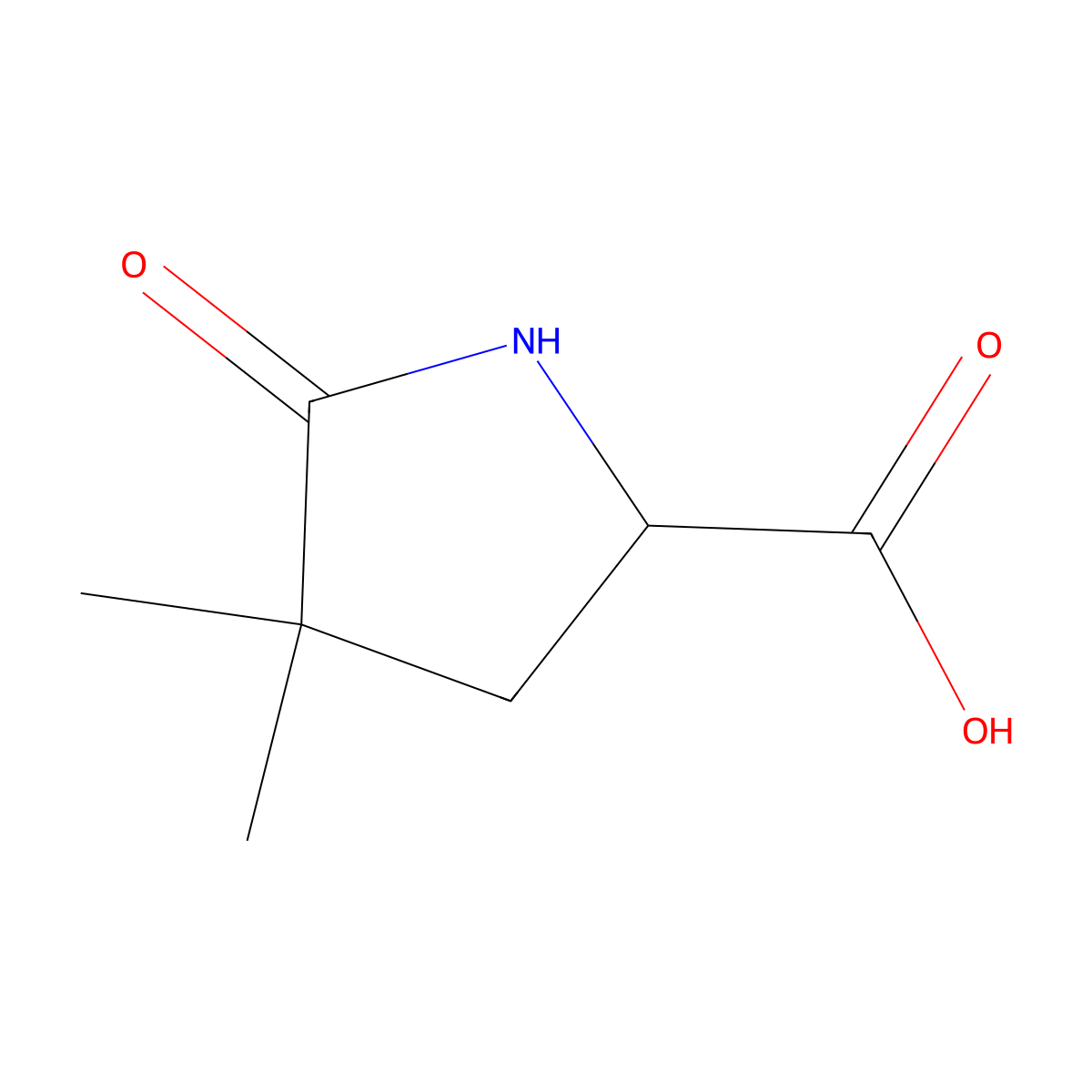 (R)-4,4-Dimethyl-5-oxopyrrolidine-2-carboxylic acid molecular structure, CAS 2181472-66-0