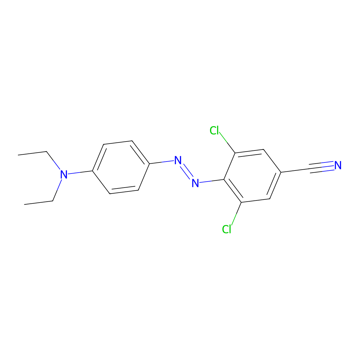 3,5-Dichloro-4-{[4-(diethylamino)phenyl]diazenyl}benzonitrile molecular structure, CAS 218150-91-5