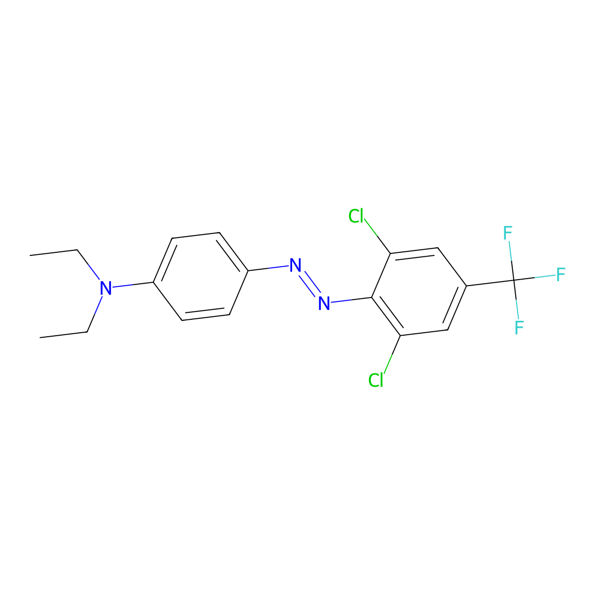 4-{[2,6-Dichloro-4-(trifluoromethyl)phenyl]diazenyl}-N,N-diethylaniline molecular structure, CAS 218150-93-7