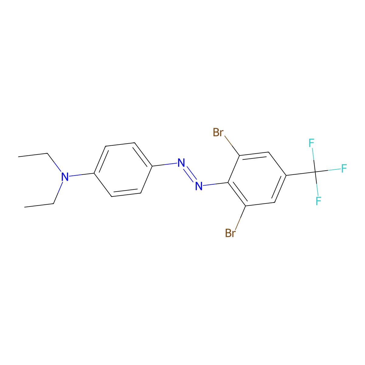 4-{[2,6-Dibromo-4-(trifluoromethyl)phenyl]diazenyl}-N,N-diethylaniline molecular structure, CAS 218150-94-8