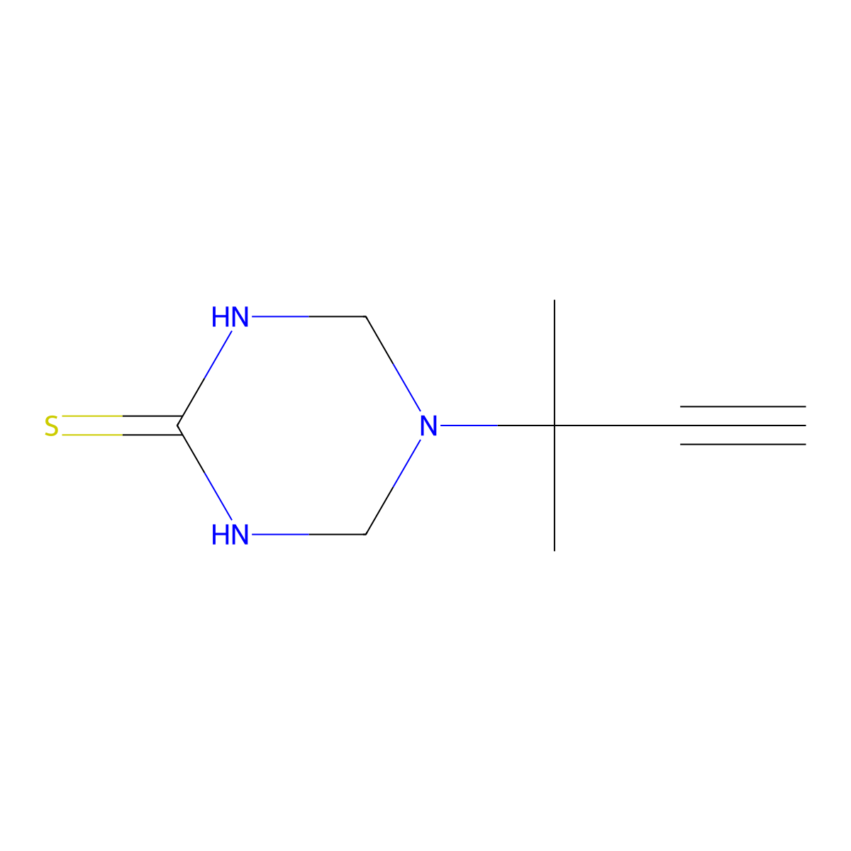 5-(2-Methylbut-3-yn-2-yl)-1,3,5-triazinane-2-thione molecular structure, CAS 218156-64-0