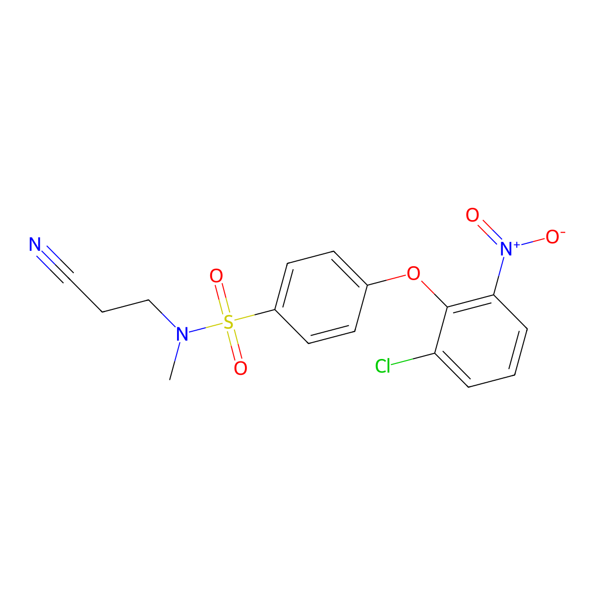 4-(2-Chloro-6-nitrophenoxy)-N-(2-cyanoethyl)-N-methylbenzenesulfonamide molecular structure, CAS 218156-97-9