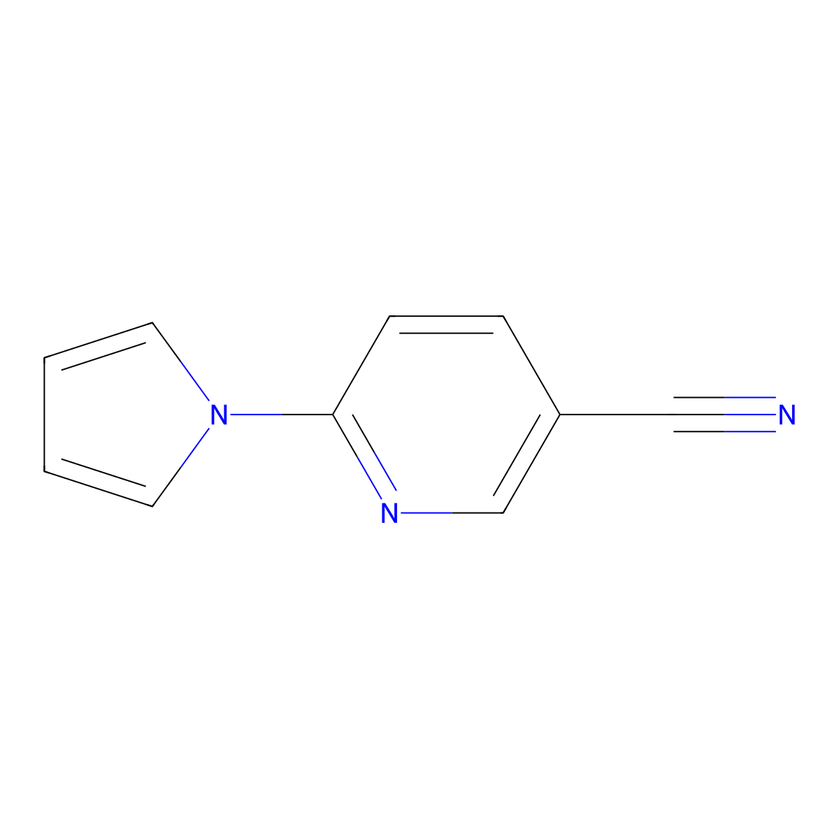 6-(1H-pyrrol-1-yl)nicotinonitrile molecular structure, CAS 218157-81-4