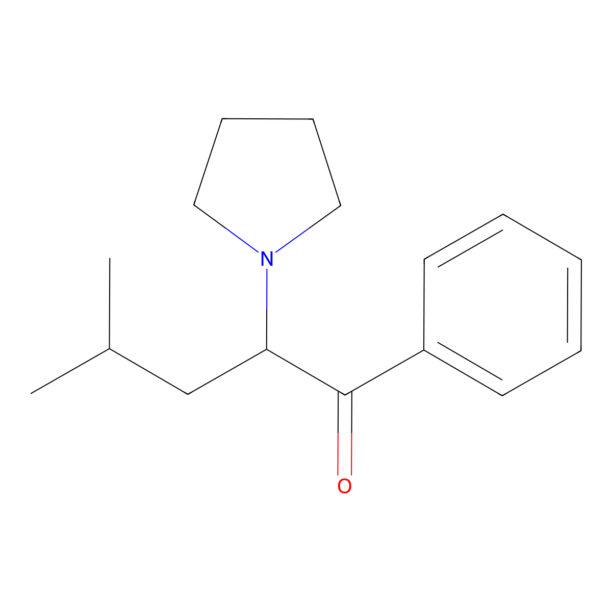 4-Methyl-1-phenyl-2-(pyrrolidin-1-yl)pentan-1-one molecular structure, CAS 2181620-71-1
