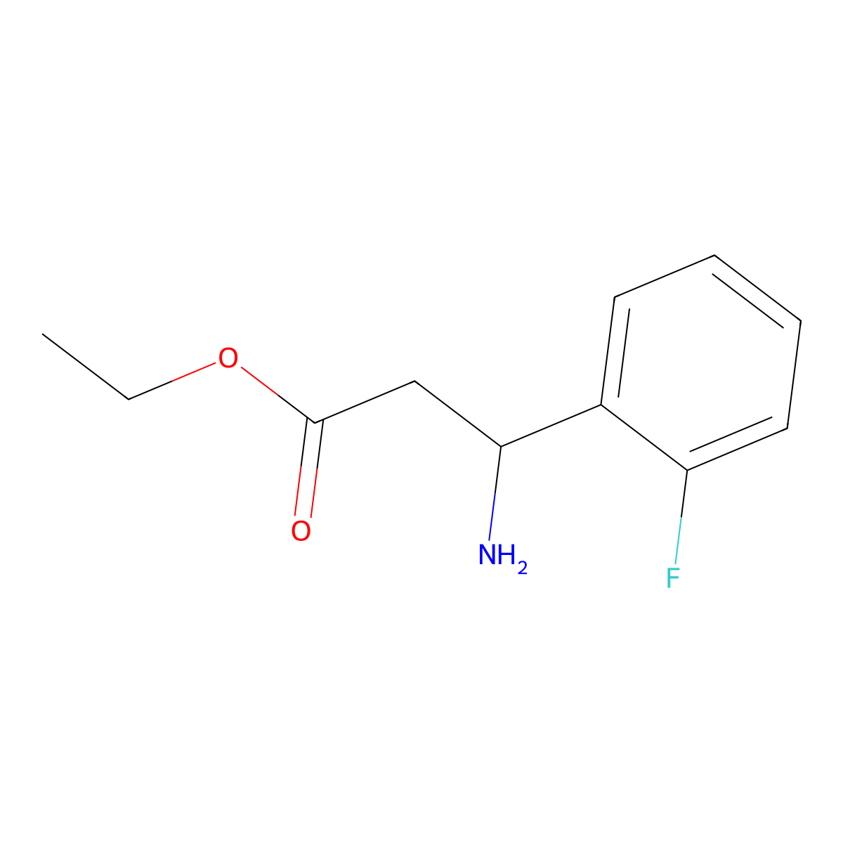 Ethyl 3-amino-3-(2-fluorophenyl)propanoate molecular structure, CAS 218165-97-0