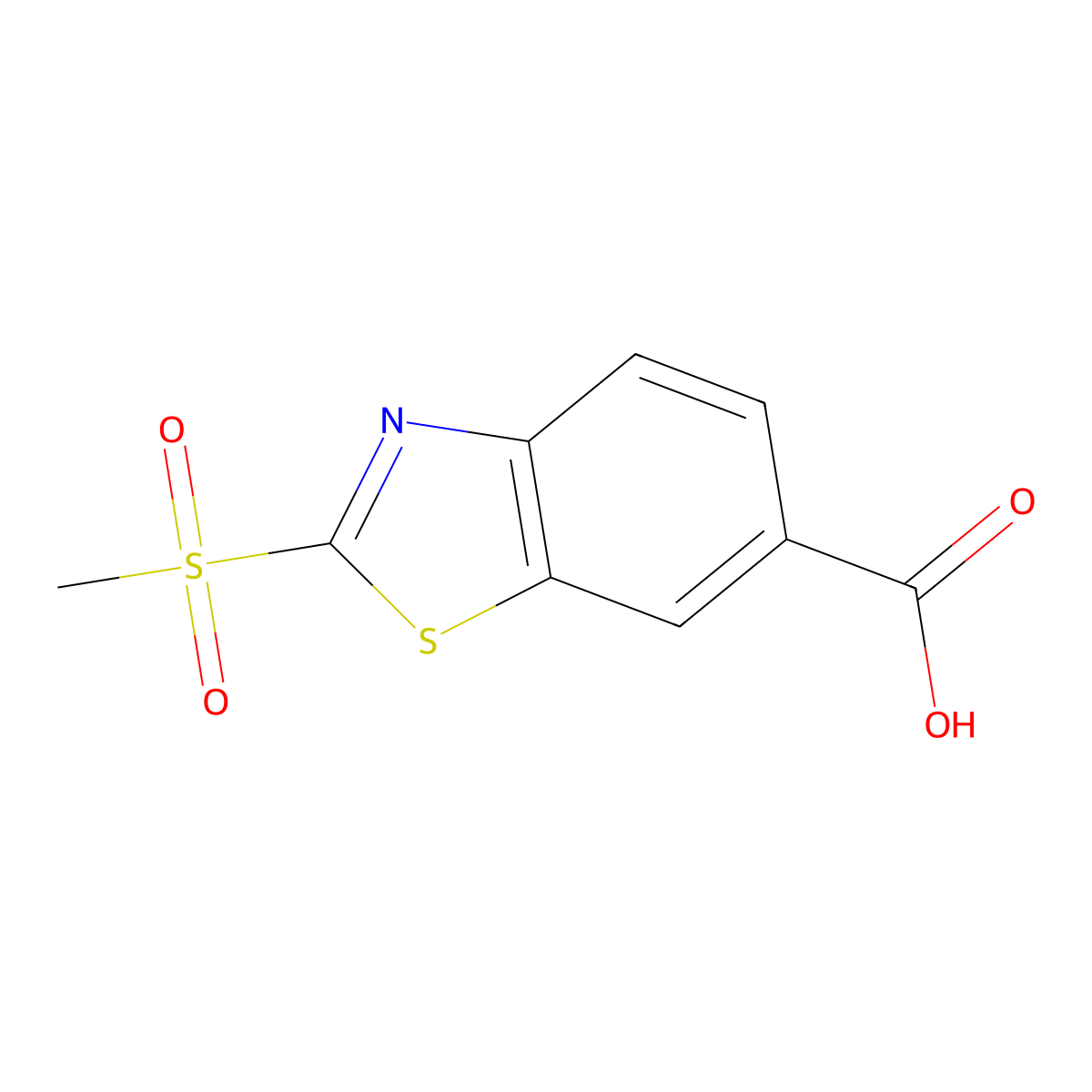 2-(Methylsulfonyl)benzo[D]thiazole-6-carboxylic acid molecular structure, CAS 2181777-42-2