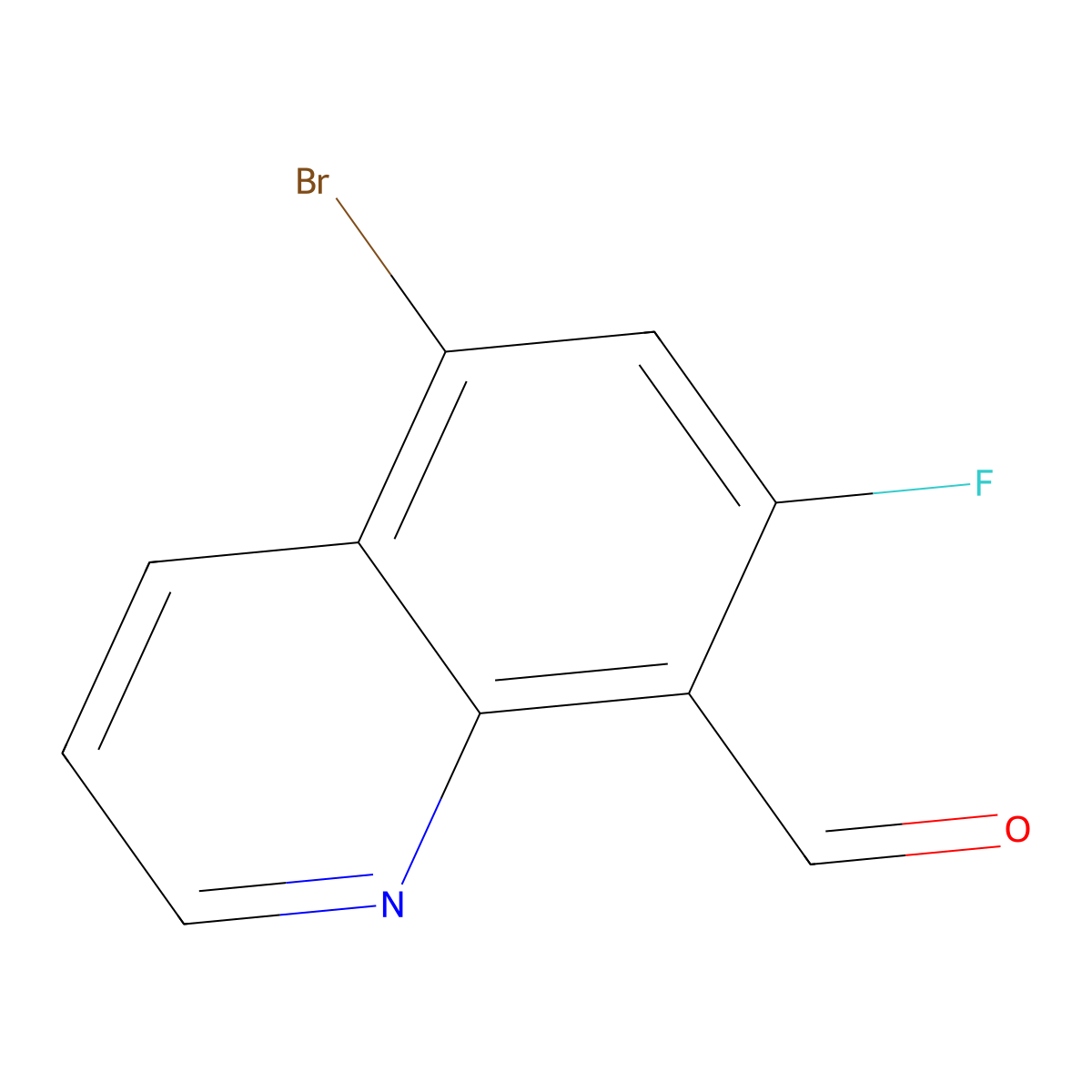 5-Bromo-7-fluoroquinoline-8-carbaldehyde molecular structure, CAS 2181779-98-4
