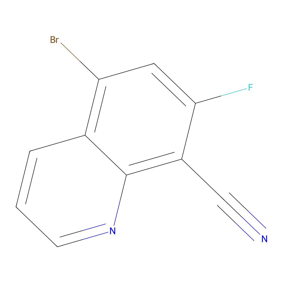 5-Bromo-7-fluoroquinoline-8-carbonitrile molecular structure, CAS 2181780-00-5