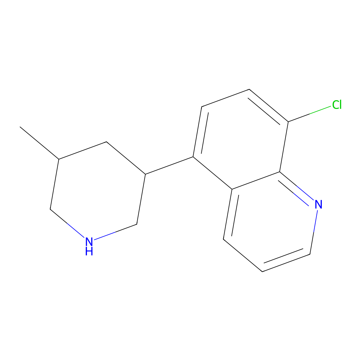 8-Chloro-5-(5-methyl-3-piperidinyl)quinoline molecular structure, CAS 2181780-04-9