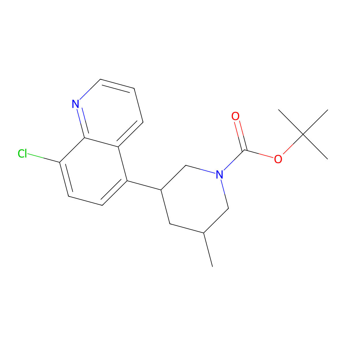 tert-Butyl 3-(8-Chloro-5-quinolyl)-5-methylpiperidine-1-carboxylate molecular structure, CAS 2181780-05-0