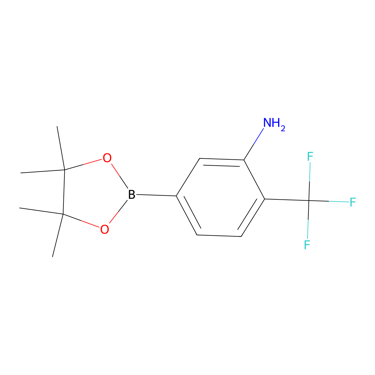 5-(Tetramethyl-1,3,2-dioxaborolan-2-yl)-2-(trifluoromethyl)aniline molecular structure, CAS 2181780-09-4