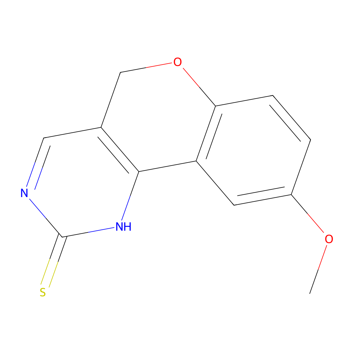 Potassium 9-methoxy-5H-chromeno[4,3-D]pyrimidine-2-thiol molecular structure, CAS 2181828-96-4