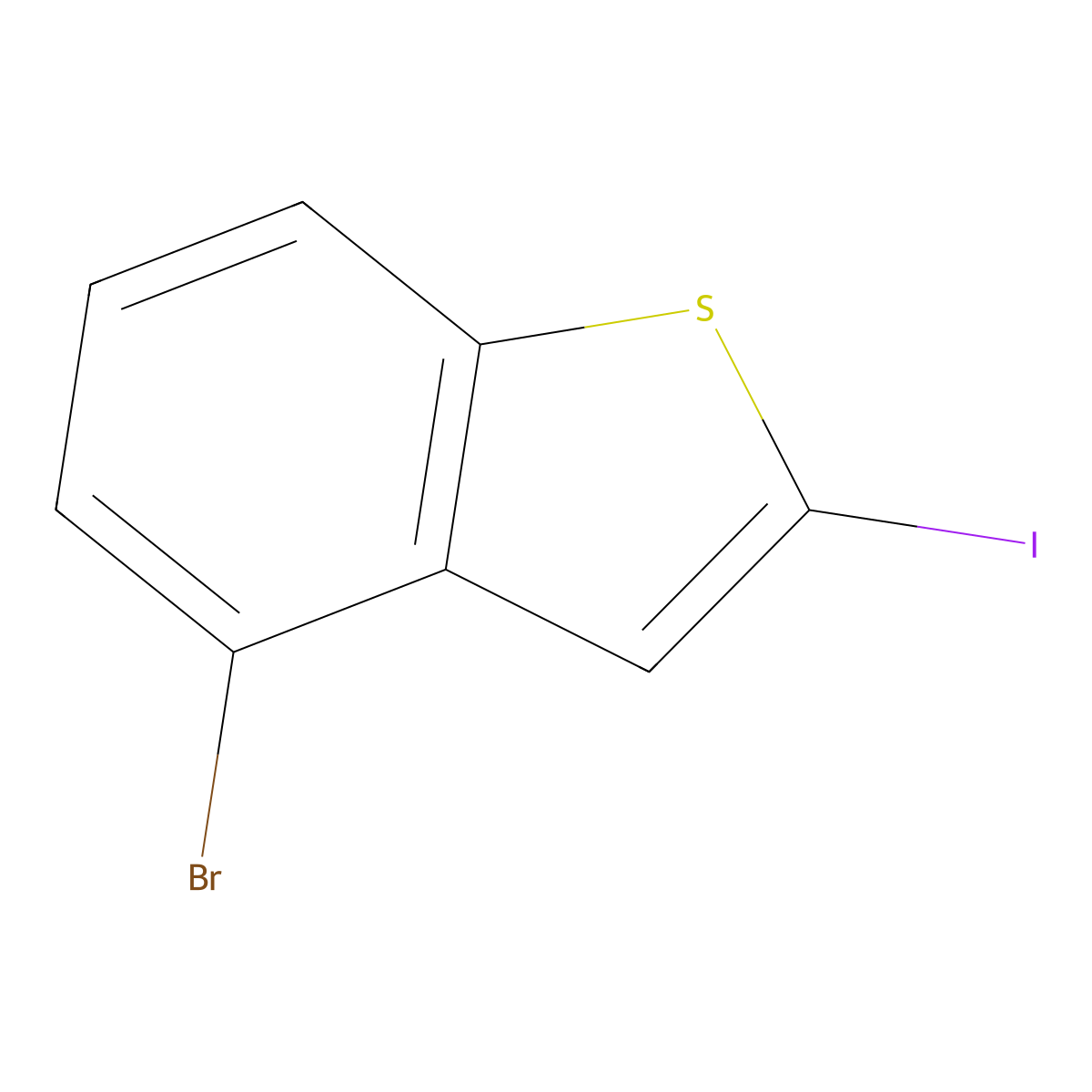 4-Bromo-2-iodo-1-benzothiophene molecular structure, CAS 2181829-17-2