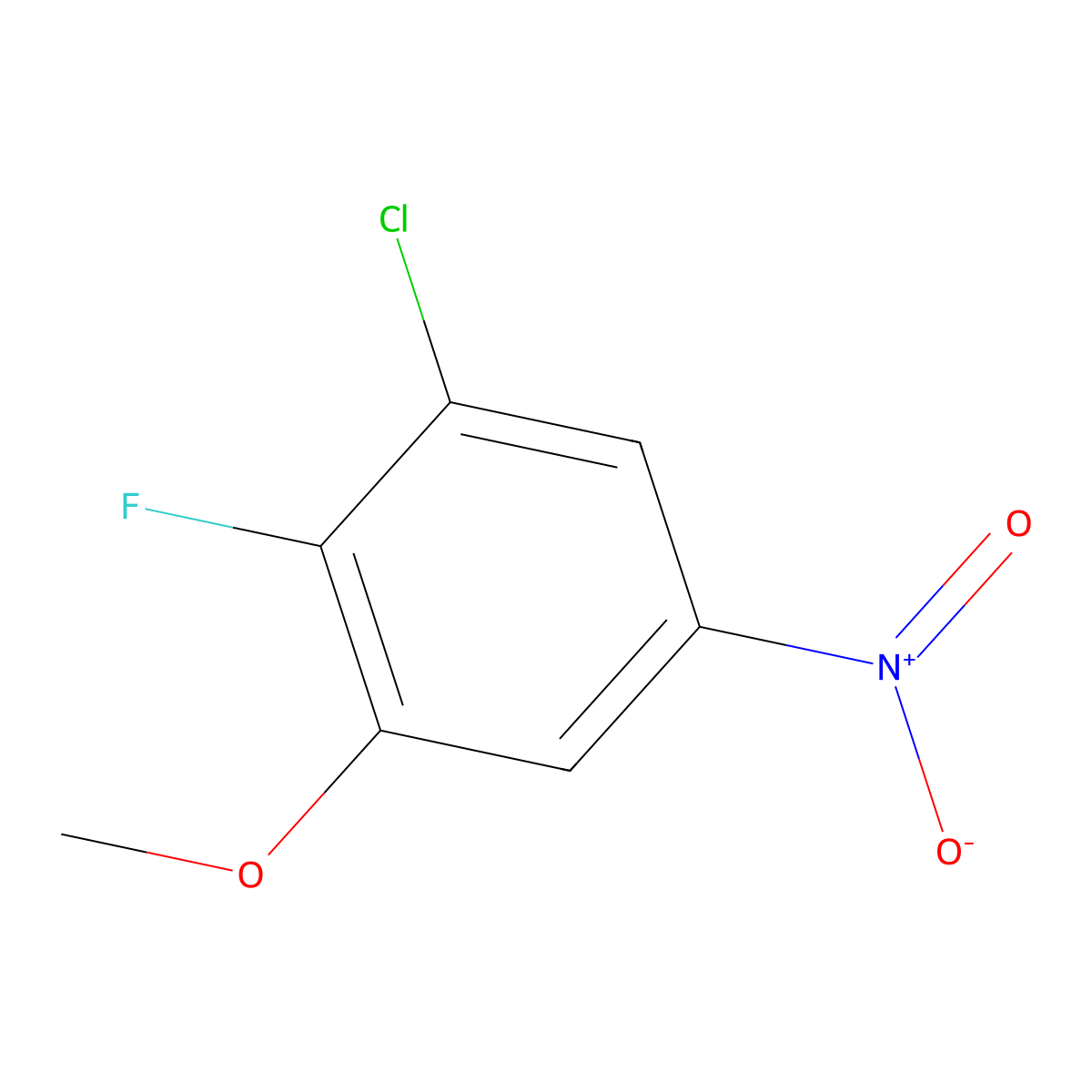 3-Chloro-2-fluoro-5-nitroanisole molecular structure, CAS 2181829-18-3