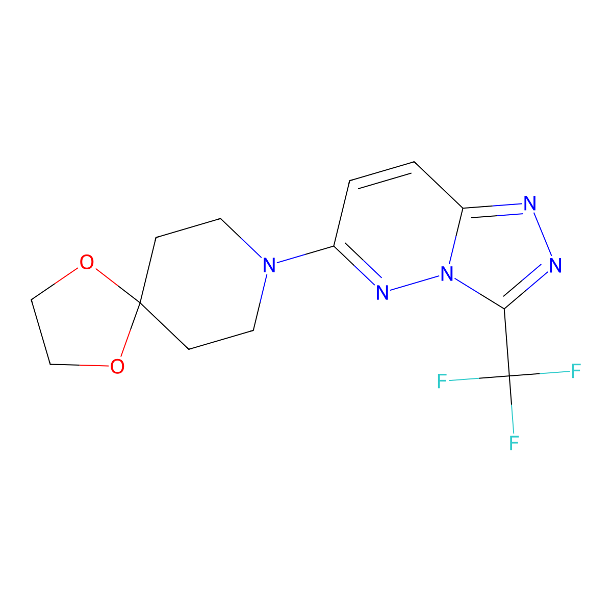 8-[3-(Trifluoromethyl)-[1,2,4]triazolo[4,3-b]pyridazin-6-yl]-1,4-dioxa-8-azaspiro[4.5]decane molecular structure, CAS 2181935-23-7
