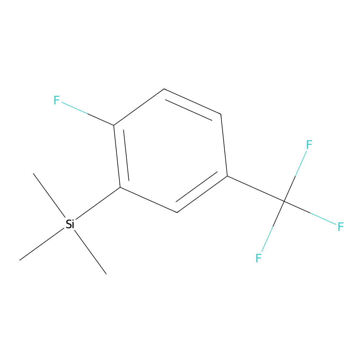 (2-Fluoro-5-(trifluoromethyl)phenyl)trimethylsilane molecular structure, CAS 2181946-63-2