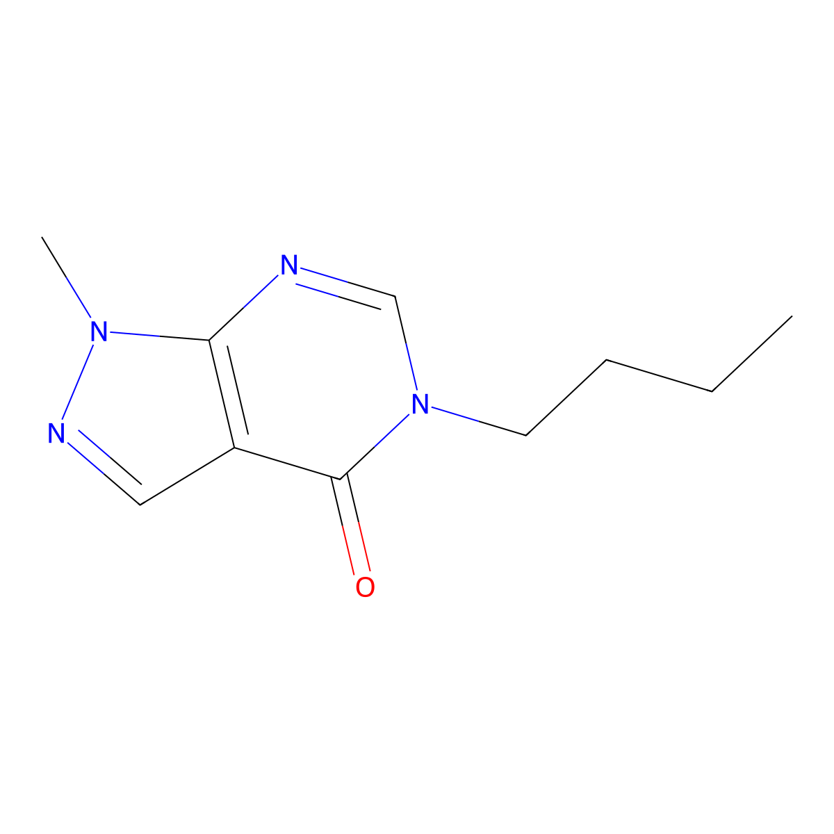 5-butyl-1-methyl-1H,4H,5H-pyrazolo[3,4-d]pyrimidin-4-one molecular structure, CAS 2181971-73-1