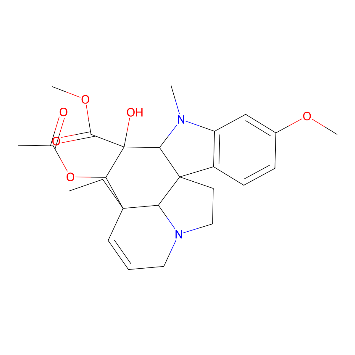 Vindoline molecular structure, CAS 2182-14-1