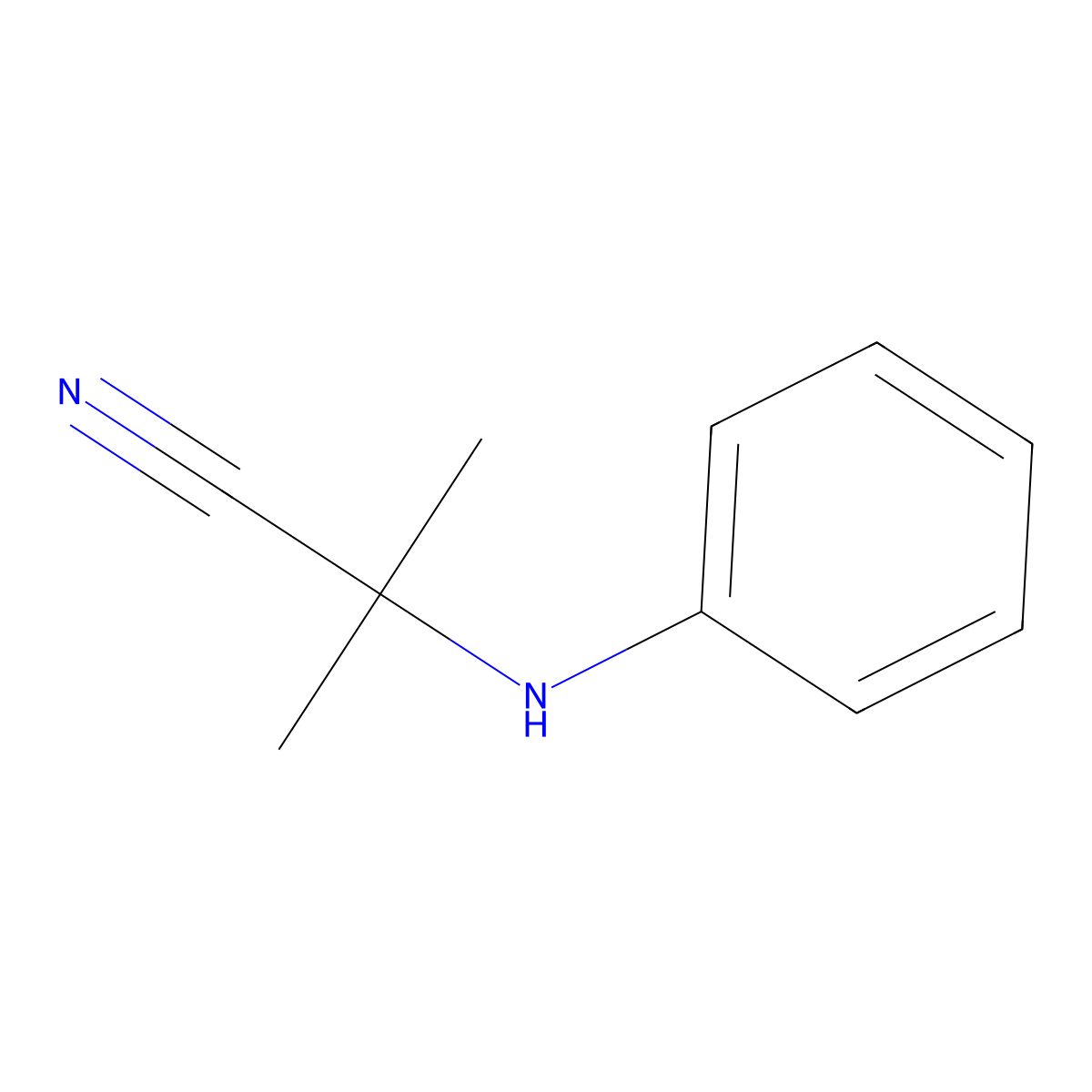 2-Anilino-2-methylpropiononitrile molecular structure, CAS 2182-38-9