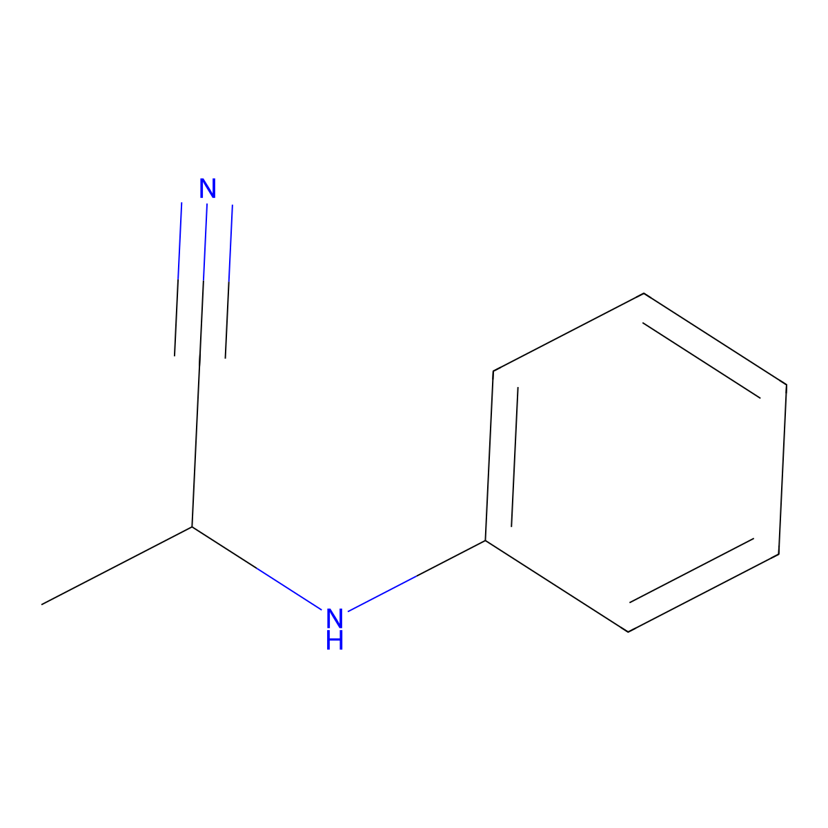 2-(Phenylamino)propanenitrile molecular structure, CAS 2182-39-0
