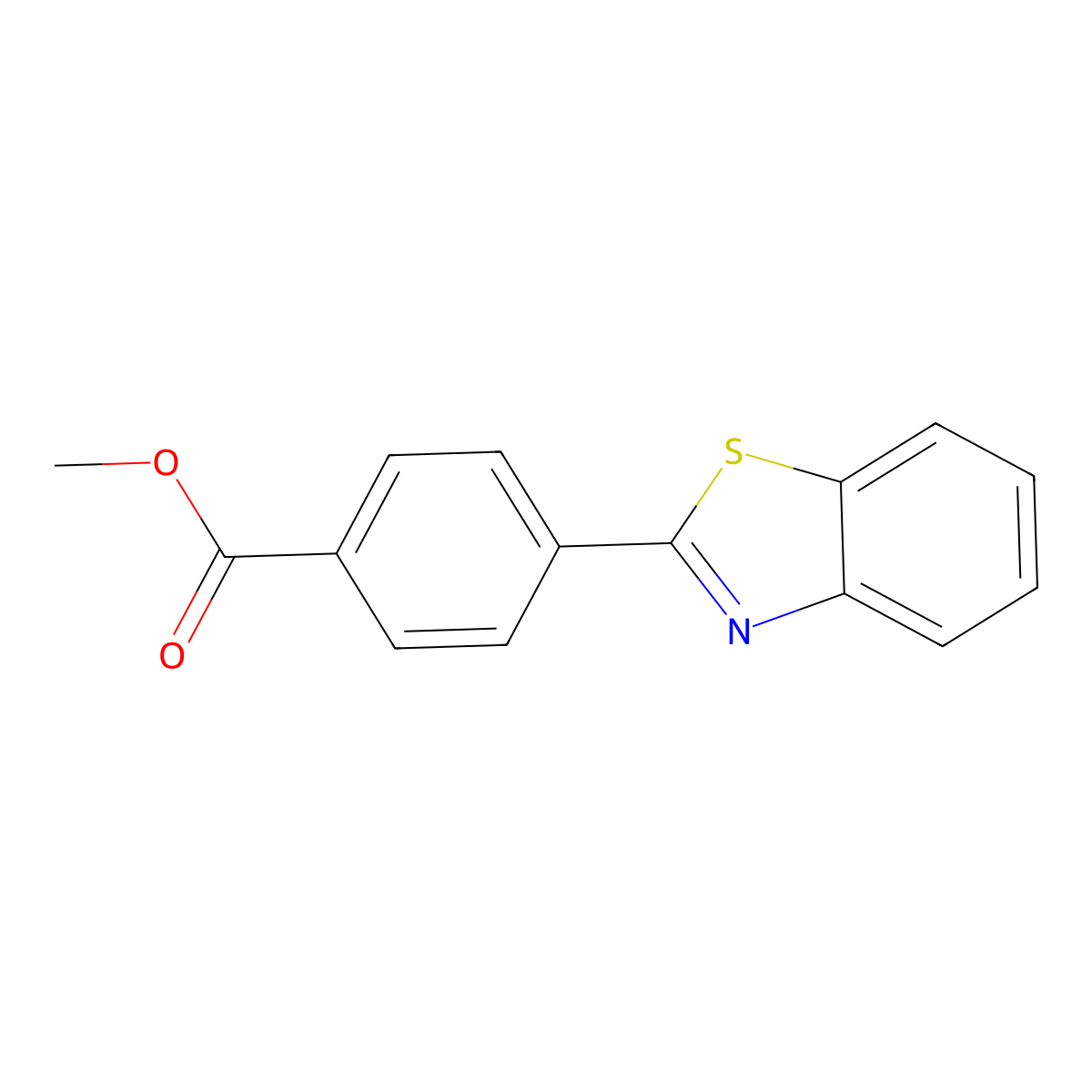 4-Benzothiazol-2-yl-benzoic acid methyl ester molecular structure, CAS 2182-77-6