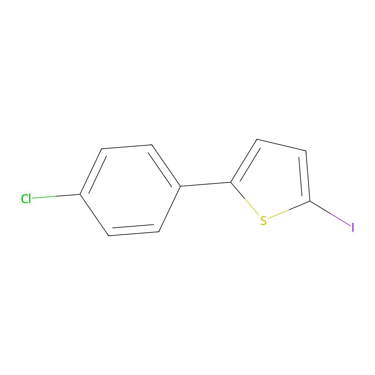 2-(4-Chlorophenyl)-5-iodothiophene molecular structure, CAS 2182049-22-3