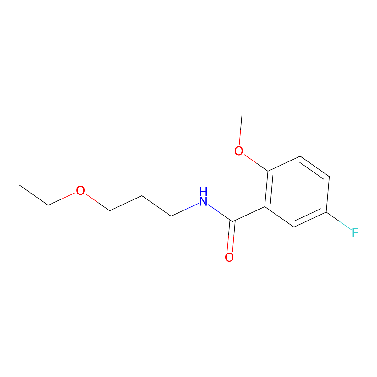 N-(3-Ethoxypropyl)-5-fluoro-2-methoxybenzamide molecular structure, CAS 2182082-11-5