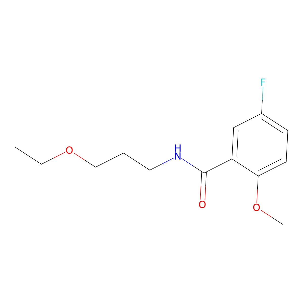 N-(3-Ethoxypropyl)-5-fluoro-2-methoxybenzamide molecular structure, CAS 2182082-11-5