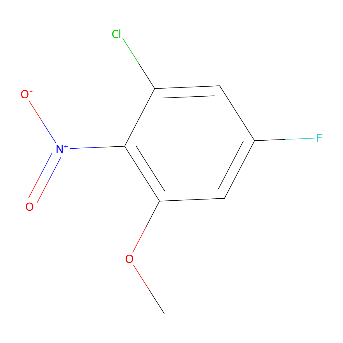1-Chloro-5-fluoro-3-methoxy-2-nitrobenzene molecular structure, CAS 2182118-48-3