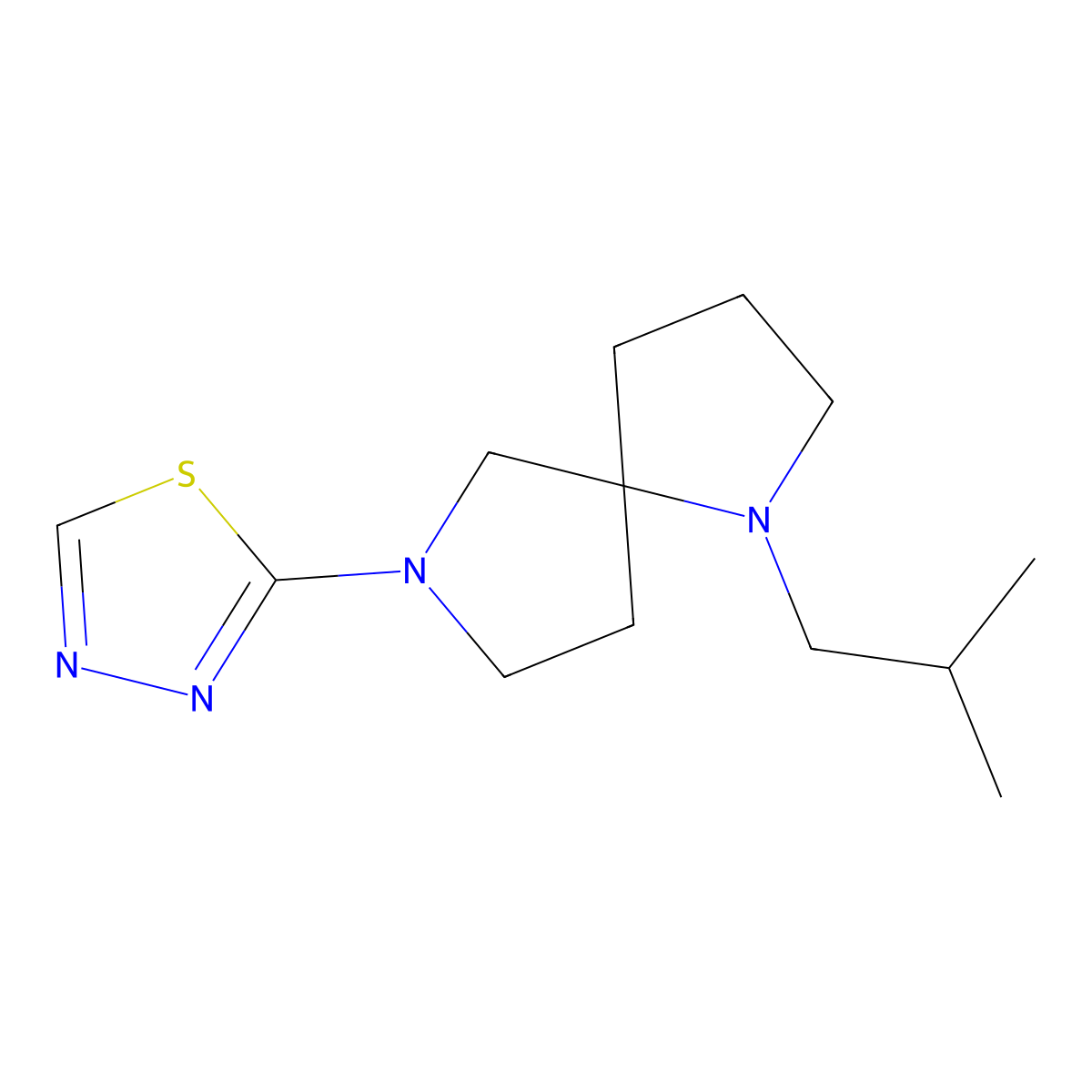 2-(1-Isobutyl-1,7-diazaspiro[4.4]nonan-7-yl)-1,3,4-thiadiazole molecular structure, CAS 2182252-76-0